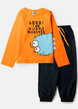 Keki Boys - Conjunto Masculino a Little Monster Laranja - KEKI BOYS