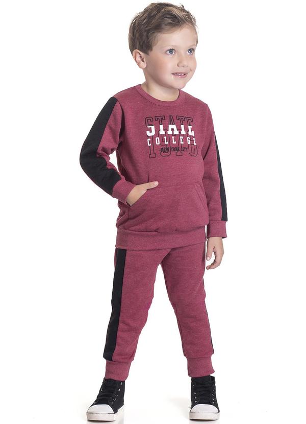 Sempre Kids - Conjunto Masculino College Vermelho