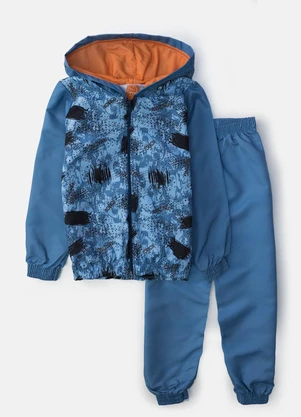 Torrox - Conjunto Masculino Corta Vento C/Capuz Azul - TORROX