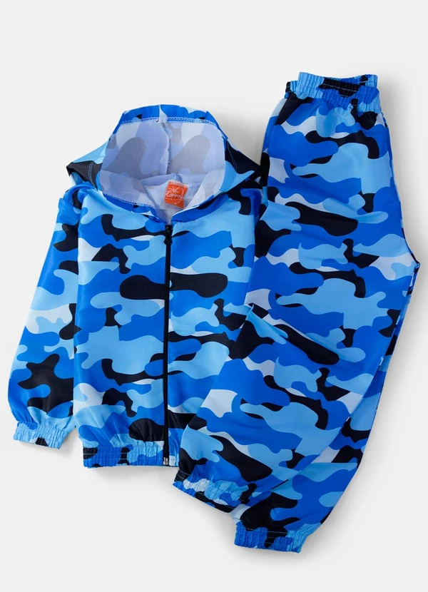 Torrox - Conjunto Masculino Corta Vento Camuflado Azul 2