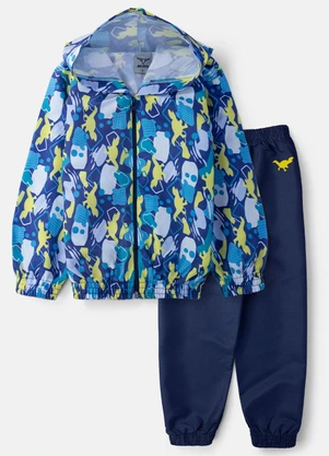 Keki Boys - Conjunto Masculino Corta Vento Dinos Marinho - KEKI BOYS