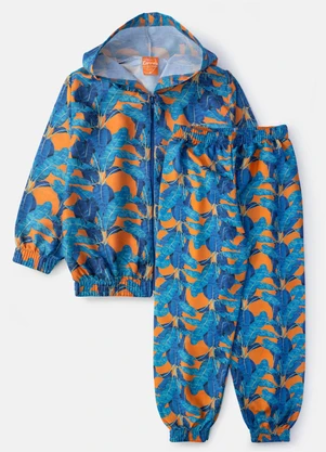 Torrox - Conjunto Masculino Corta Vento Folhagens Laranja - TORROX