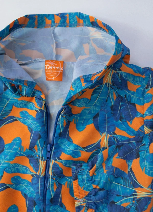 Torrox - Conjunto Masculino Corta Vento Folhagens Laranja 2