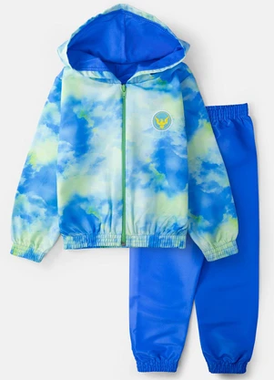 Laluna - Conjunto Masculino Corta Vento Tie Dye Royal - LALUNA