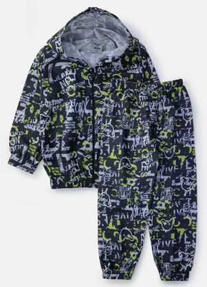 Keki Boys - Conjunto Masculino Corta Vento Urbano Preto - KEKI BOYS