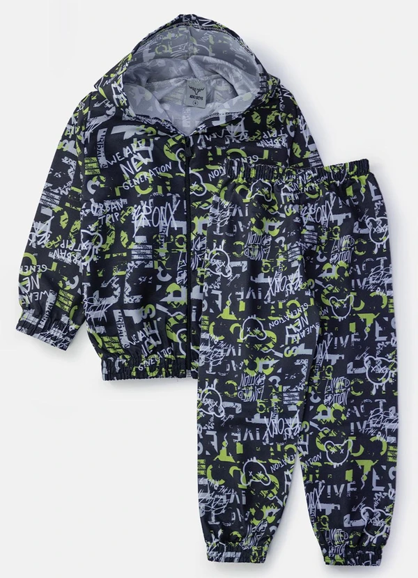 Keki Boys - Conjunto Masculino Corta Vento Urbano Preto