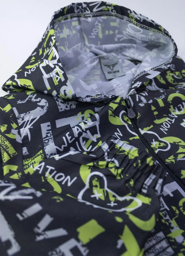 Keki Boys - Conjunto Masculino Corta Vento Urbano Preto 2