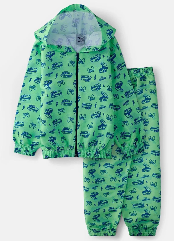 Keki Boys - Conjunto Masculino Corta Vento Verde