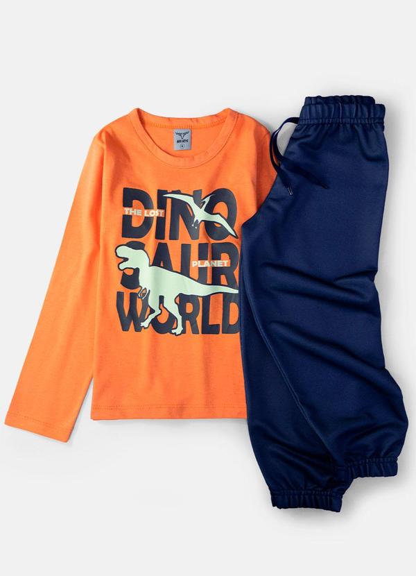 Keki Boys - Conjunto Masculino Dinosaur Laranja 2