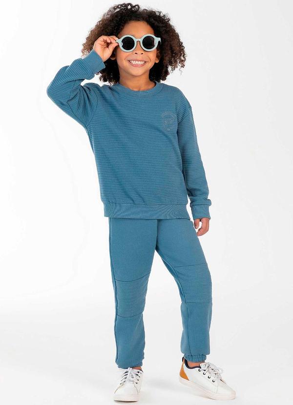 Cativa Kids - Conjunto Masculino Infantil Borbado Azul