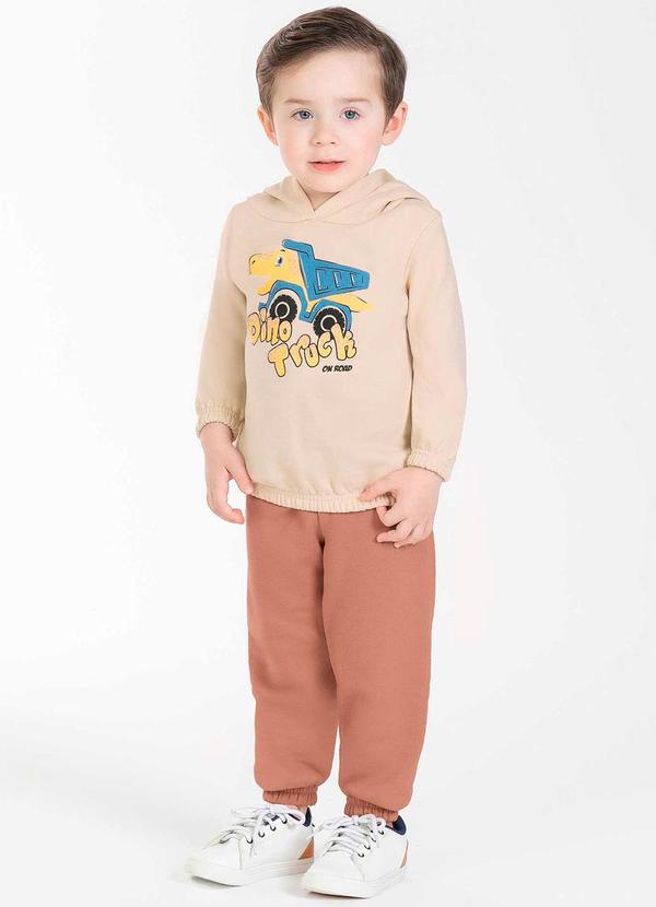 Cativa Kids - Conjunto Masculino Infantil com Capuz Bege 1