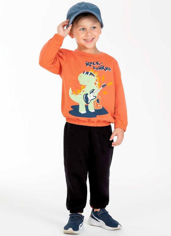 Cativa Kids - Conjunto Masculino Infantil Divertido Laranja