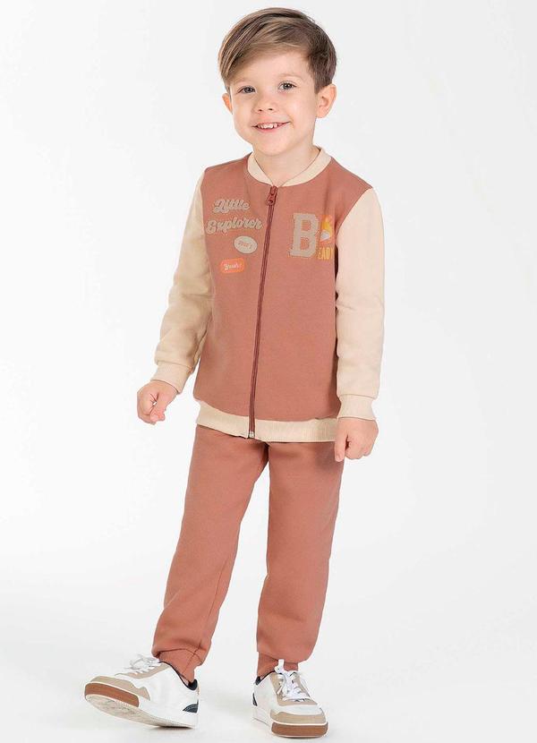 Cativa Kids - Conjunto Masculino Infantil Moderno Marrom