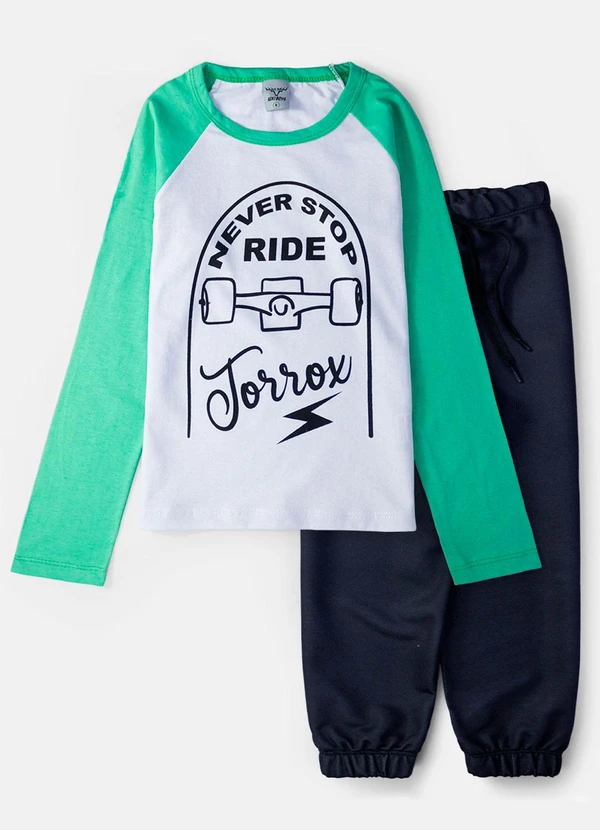 Keki Boys - Conjunto Masculino Never Stop Branco