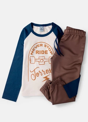 Keki Boys - Conjunto Masculino Never Stop Caqui - KEKI BOYS