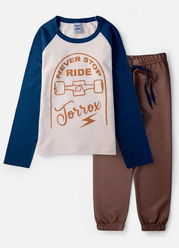 Keki Boys - Conjunto Masculino Never Stop Caqui