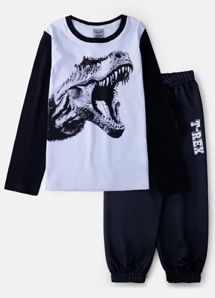 Keki Boys - Conjunto Masculino T-Rex Branco - KEKI BOYS