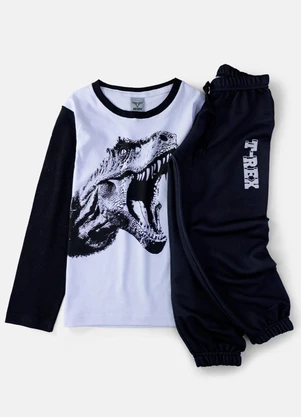 Keki Boys - Conjunto Masculino T-Rex Branco - KEKI BOYS