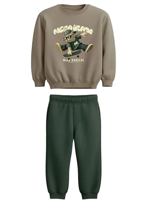 Malwee Kids - Conjunto Mega Irado em Moletom Verde Musgo - MALWEE KIDS