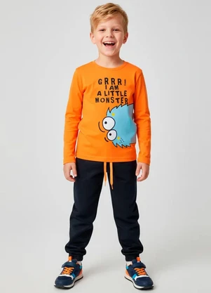Rovitex - Conjunto Meia Estação Menino Keki Boys Laranja - ROVITEX