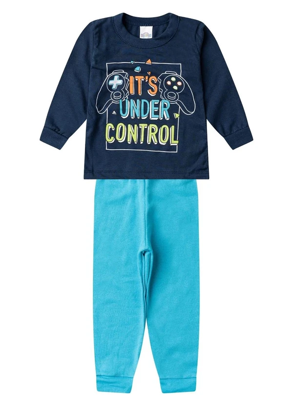Select - Conjunto Menino Blusa Longa e Calça Azul