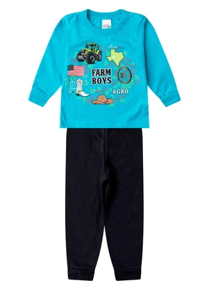 Select - Conjunto Menino Blusa Longa e Calça Azul - SELECT