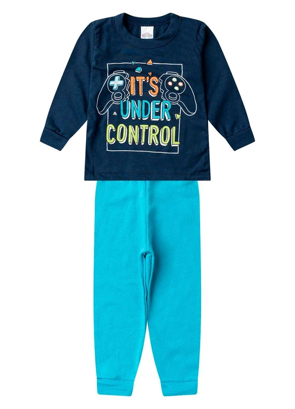 Select - Conjunto Menino Blusa Longa e Calça Azul