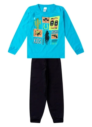 Select - Conjunto Menino Blusa Longa e Calça Azul - SELECT