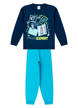 Select - Conjunto Menino Blusa Longa e Calça Azul - SELECT