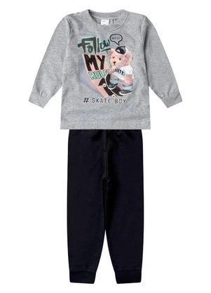 Select - Conjunto Menino Blusa Longa e Calça Cinza - SELECT