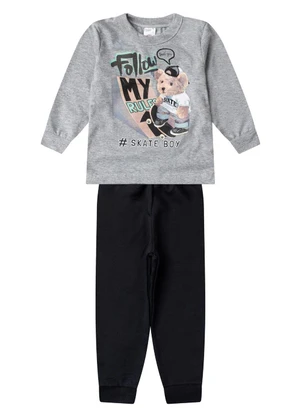 Select - Conjunto Menino Blusa Longa e Calça Cinza - SELECT