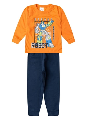 Select - Conjunto Menino Blusa Longa e Calça Laranja - SELECT