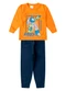 Select - Conjunto Menino Blusa Longa e Calça Azul - variação: Laranja