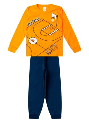 Select - Conjunto Menino Blusa Longa e Calça Laranja - SELECT