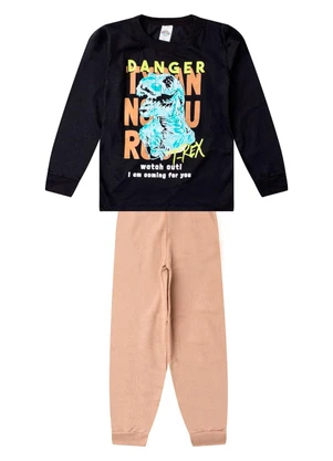 Select - Conjunto Menino Blusa Longa e Calça Preto - SELECT