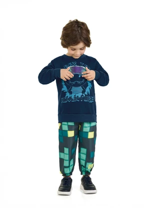 Marlan - Conjunto Menino Blusão e Calça Azul - MARLAN