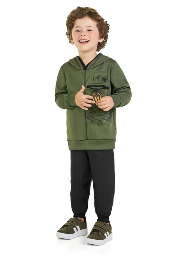 Marlan - Conjunto Menino Blusão e Calça em Malha Verde