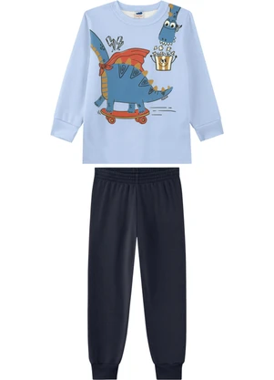 Marlan - Conjunto Menino Blusão e Calça em Moletom Azul - MARLAN