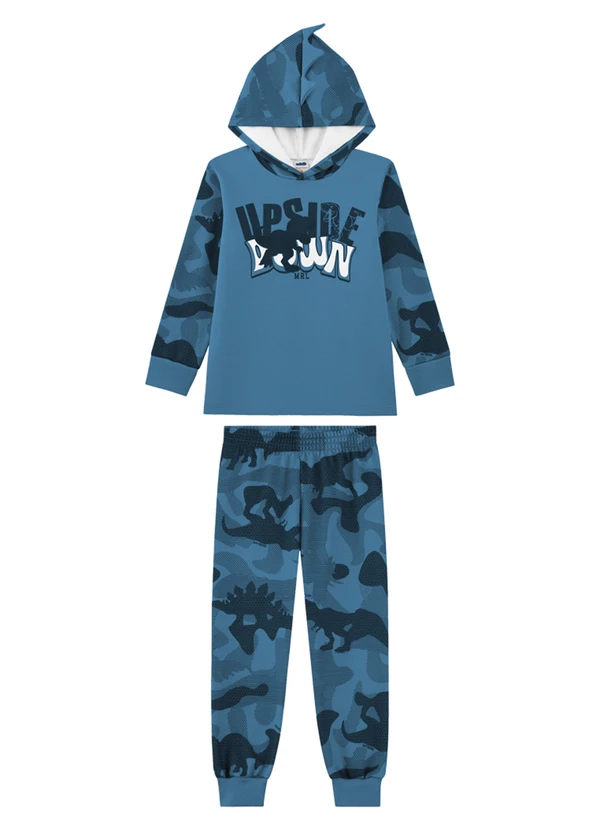 Marlan - Conjunto Menino Blusão e Calça em Moletom Azul