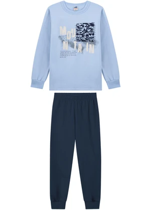 Marlan - Conjunto Menino Blusão e Calça em Moletom Azul - MARLAN