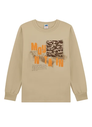 Marlan - Conjunto Menino Blusão e Calça em Moletom Bege - MARLAN