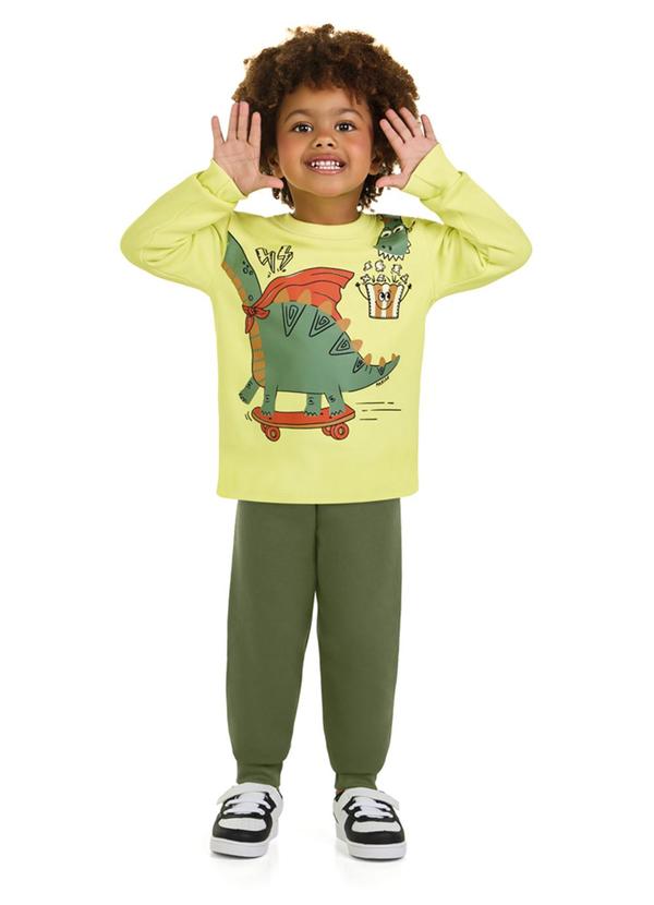 Marlan - Conjunto Menino Blusão e Calça em Moletom Verde
