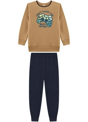 Marlan - Conjunto Menino Blusão e Calça Marrom - MARLAN