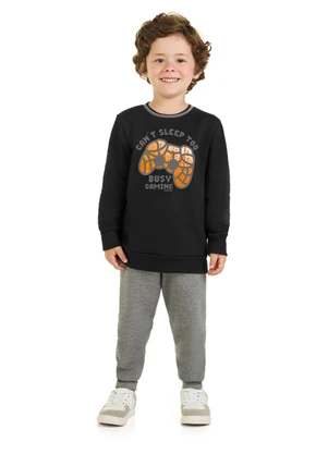 Marlan - Conjunto Menino Blusão e Calça Preto - MARLAN