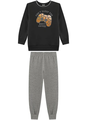 Marlan - Conjunto Menino Blusão e Calça Preto - MARLAN