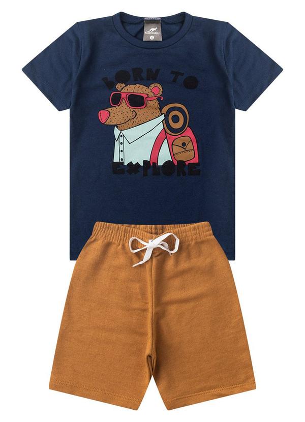 Rosa Azul - Conjunto Menino Born To Explore Kangulu Azul