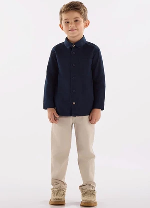 Up Baby - Conjunto Menino Camisa e Calça Azul - UP BABY