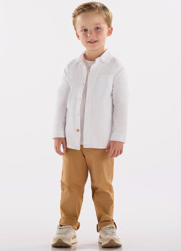 Up Baby - Conjunto Menino Camisa e Calça Branco