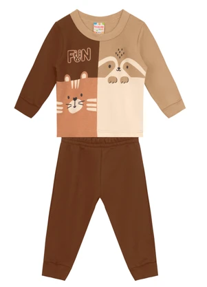 Brandili - Conjunto Menino de Bichinhos Marrom - BRANDILI