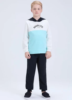 Vida Costeira - Conjunto Menino de Moletom Tricolor Azul - VIDA COSTEIRA